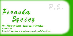 piroska szeicz business card